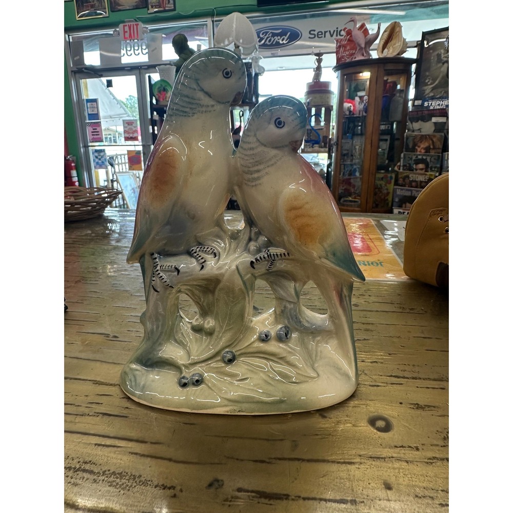Vintage Parakeet Pair Figurine